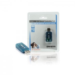 Placa de Som Externa Konig Placa Som Usb 5.1